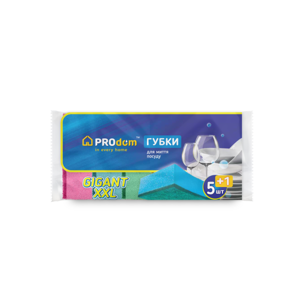 Губка кухонна 5+1 шт" Гігант XXL " PRODOM
