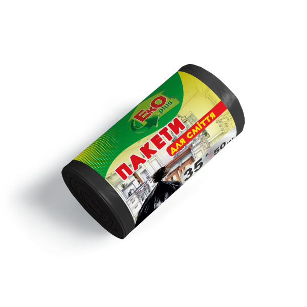 Пакети для сміття  35*50 Чорні ТМ EKO+