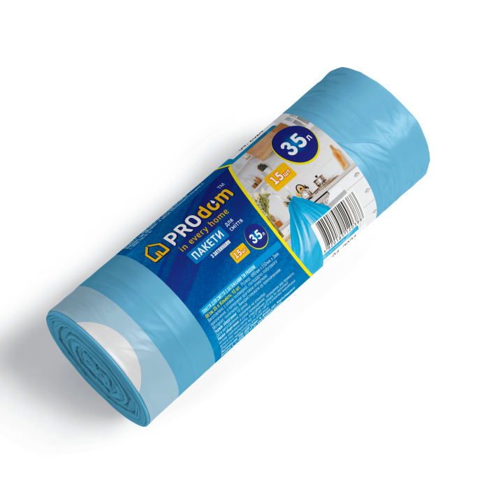 Пакети для сміття 35*15 з завязками ТМ PROdom
