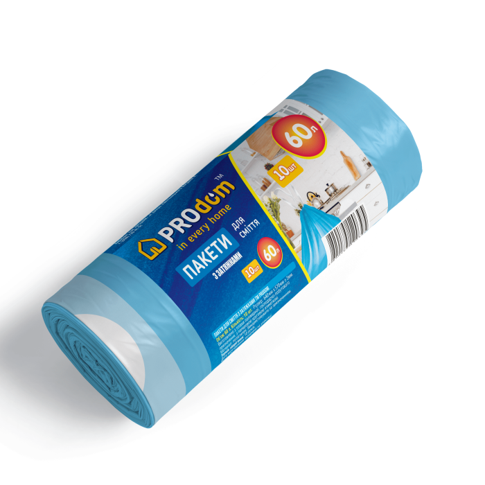 Пакети для сміття 60*10 с завязками ТМ PROdom