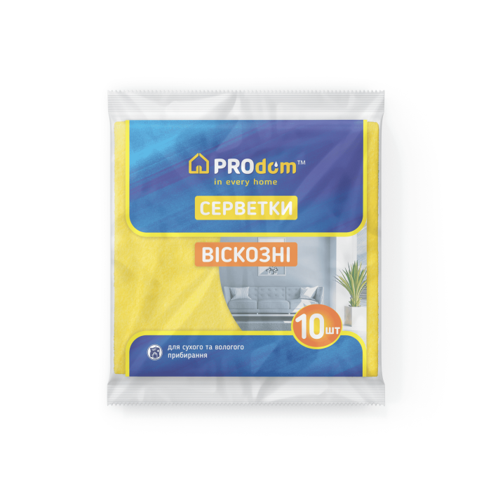 Серветки віскозні 10шт ТМ Prodom 30*36