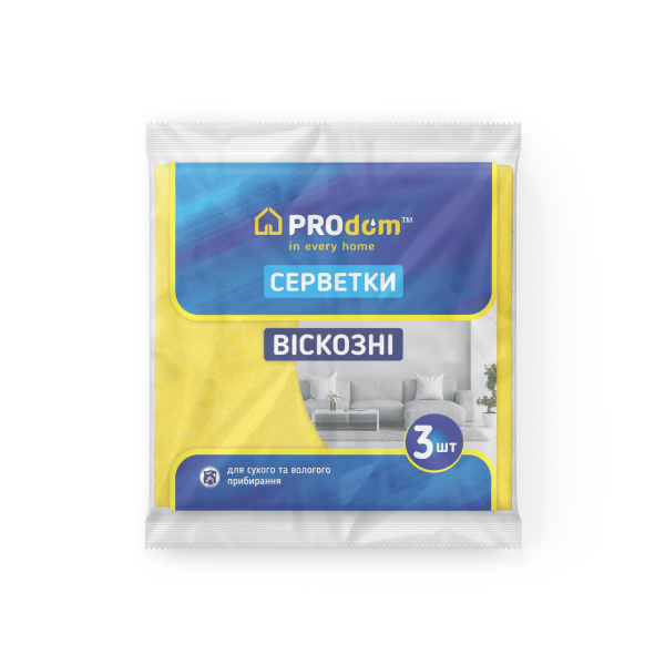 Серветки віскозні 5шт ТМ Prodom 30*36