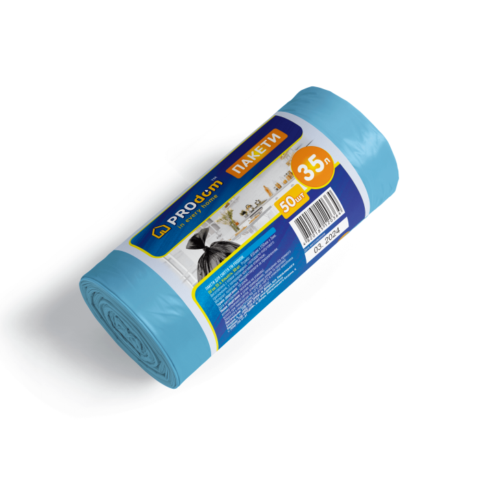 Пакети для сміття  35*50 сині ТМ PROdom