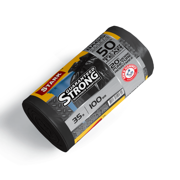 Пакети для сміття 35х100 STARK міцні чорні