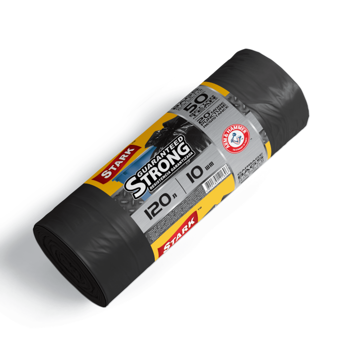 Пакети для сміття 120х10 STARK міцні чорні